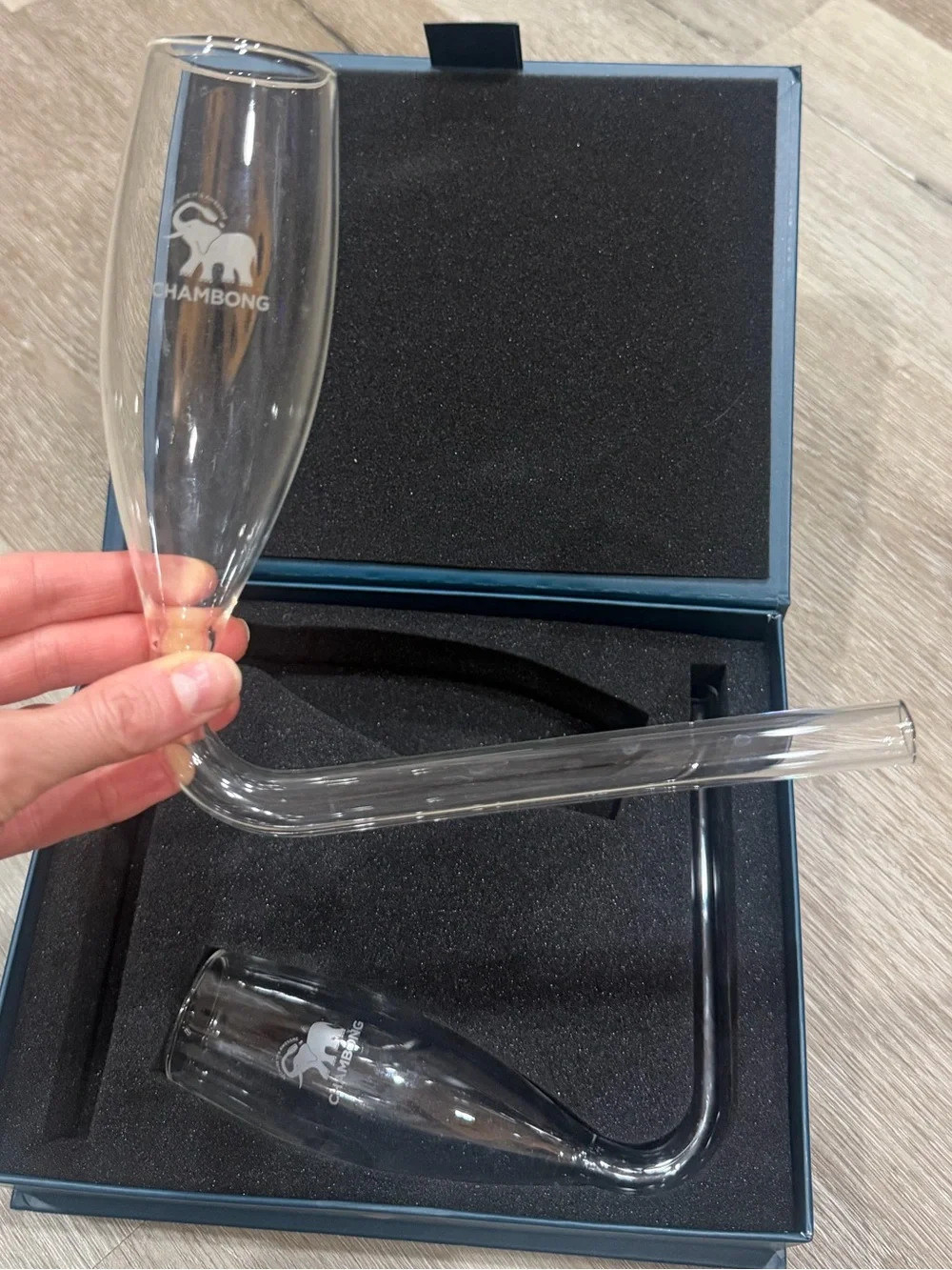Chambong Hand-Blown Glass Champagne Flute Shooters set of 2